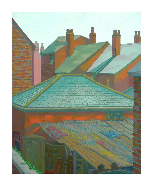 Roofs and Chimneys (oil on canvas)