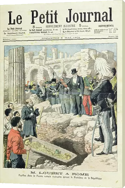 Emile Loubet (1838-1929) in Rome, from Le Petit Journal, 8th May 1904 (coloured engraving)