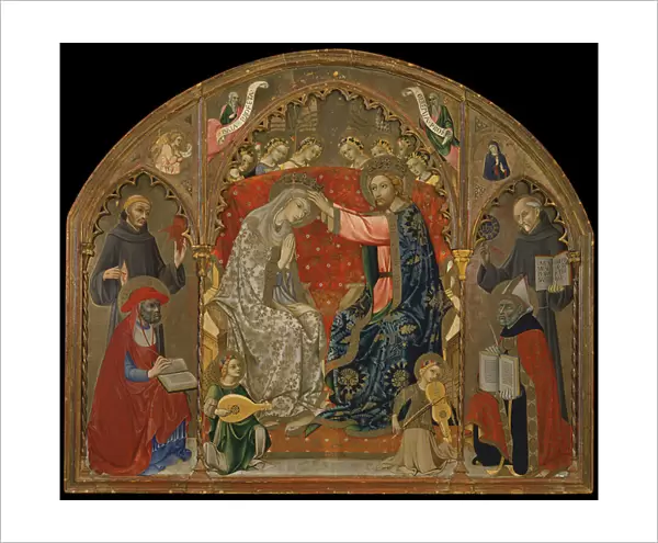 Coronation of the Virgin with Saints (painting on wood)