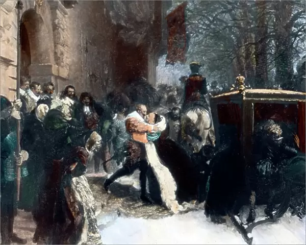 Swedish king Gustav Adolf welcomes his wife, Maria Eleonora of Brandenburg (painting)
