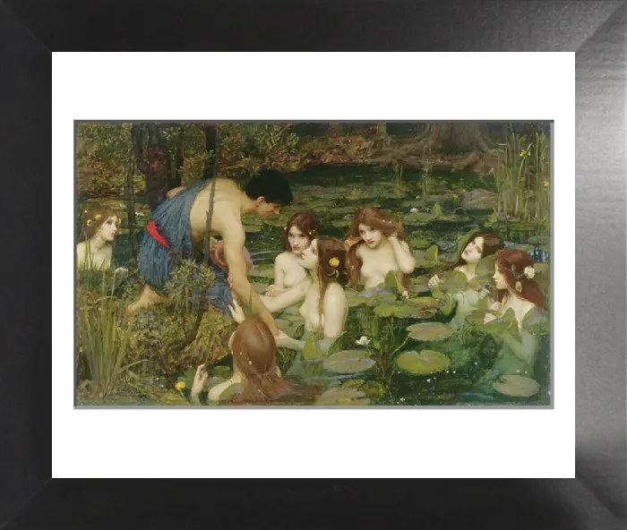 Framed Print : John William Waterhouse - Hylas and the Nymphs Print (1896) Framed Print : John William Waterhouse - Hylas and the Nymphs Print (1896)