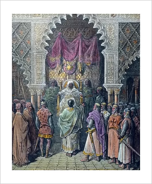 The Treaty of Jaffa between Emperor Frederick II and Sultan al-Kamil in 1229, 1910-20s (colour litho)