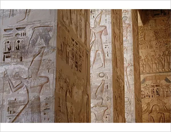 Walls and pillars, Horus temple, Edfu