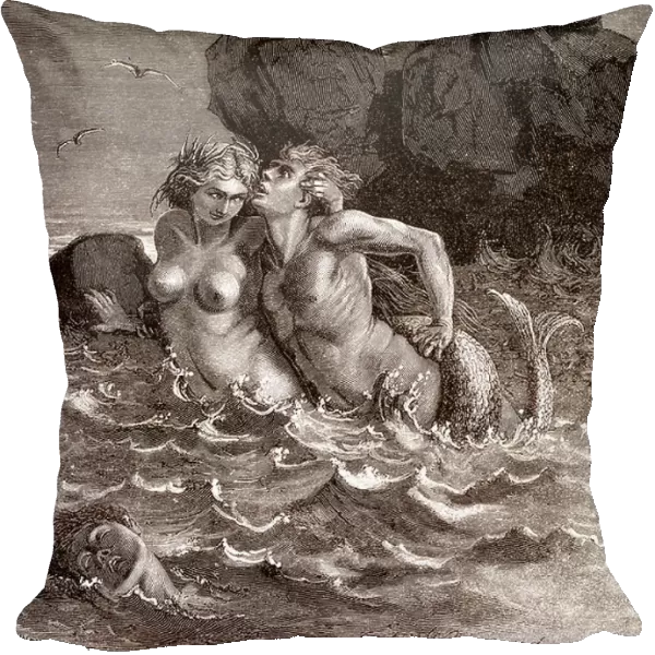 The mermaid, 1866 (engraving)