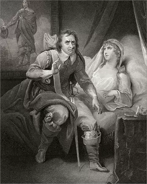 Oliver Cromwell and daughter Elizabeth Claypole, (print)