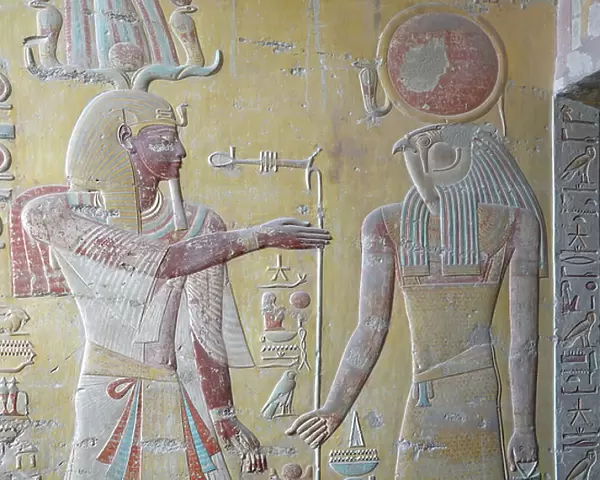 Ra the Sun King and Khnum, Keeper of the Nile Springs, Tomb of Ramses IX, Luxor