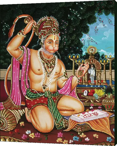 Lord Hanuman Miniature Painting on Paper