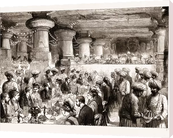 The Prince of Wales Dining in the Caves of Elephanta, Bombay, India, 1876