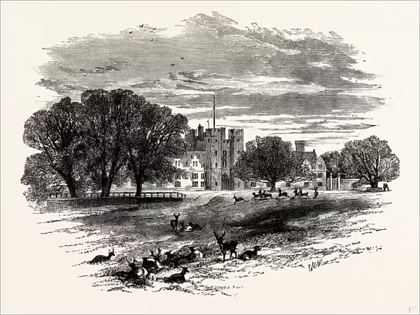 Front View from the Park, Knole House, UK, England, engraving 1870s, Britain