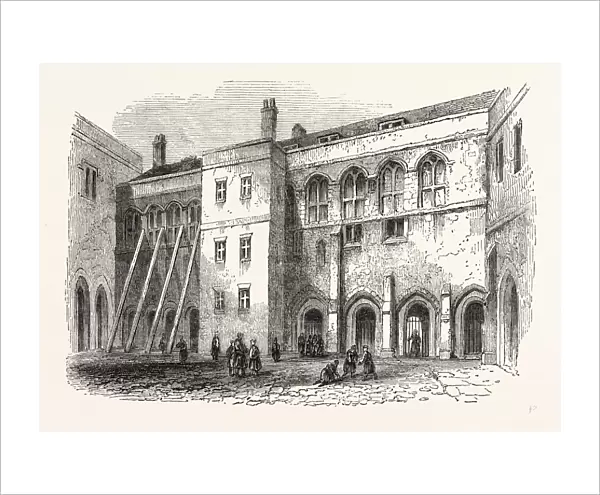 North side Priory Cloisters, London, England, engraving 19th century, Britain, UK