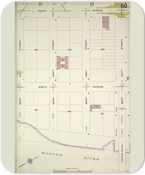 Manhattan, V. 12, Plate No. 60 [Map bounded by 10th Ave. W. 207th St. Harlem River, W