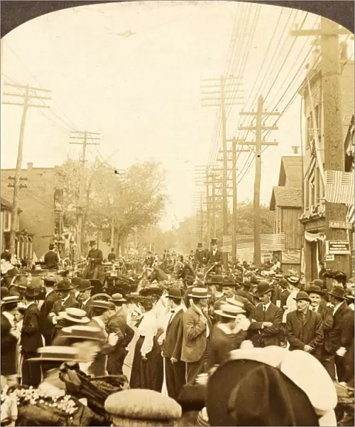 C. T. A. U. Parade on S. Main St. showing John Mitchell in carriage, Wilkes-Barre, Pa