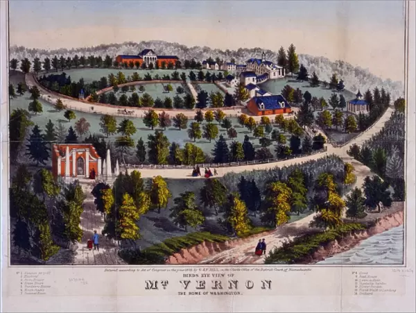Birds eye view of Mt. Vernon the home of Washington;G. & F. Bill (Firm), ;c1859