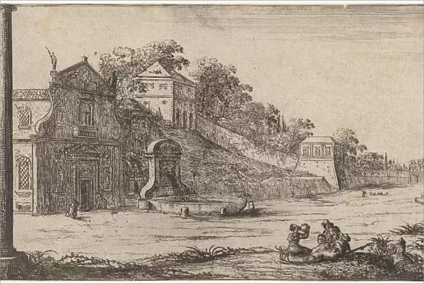 View of a church in Rome, Jan Baptist Weenix, 1647 - 1659