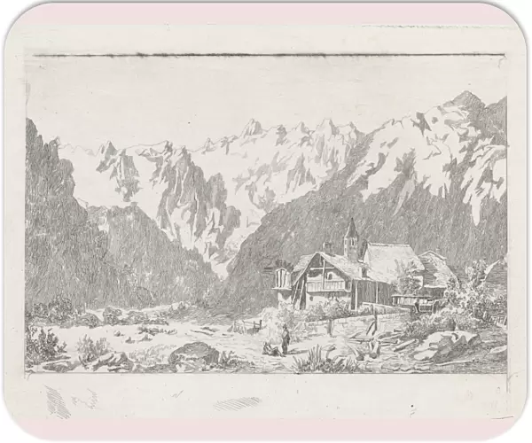 View of the Col du Geant, David van der Kellen (III), Marinus van Raden, 1837 - 1885