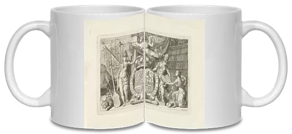 Allegory of the majority of William V, 1766, print maker: Cornelis van Noorde, 1766