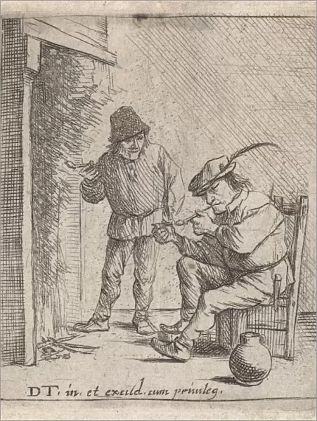 Two farmers near the fireplace, Anonymous, David Teniers (II), David Teniers (II)