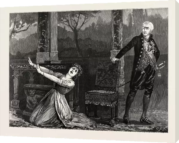 LA Tosca at the Garrick Theatre, the Scene between LA Tosca and the Governor of St