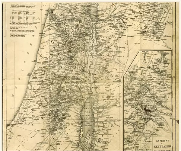 Map of Jerusalem, Biblical Researches in Palestine, Mount Sinai, and Arabia