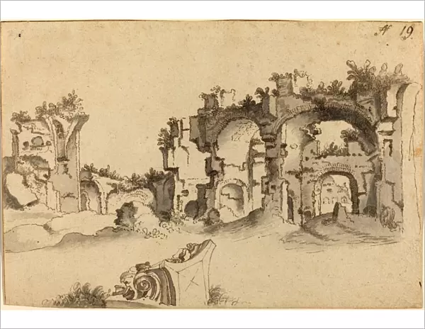 Willem van Nieuwlandt II (Dutch, 1584 - 1635-1636), The Baths of Caracalla, Rome
