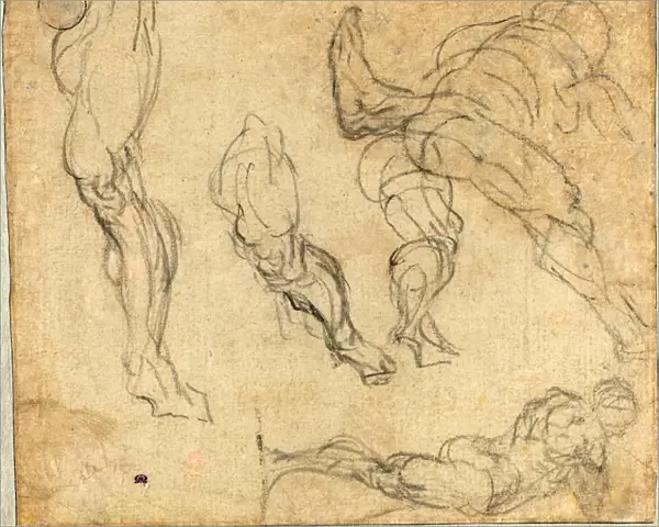 Jacopo Tintoretto (Italian, 1518 - 1594), Figures and Legs, 1575-1580, black chalk