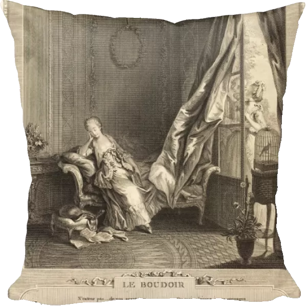 Pierre Maleuvre after Sigmund Freudenberger (French, 1740 - 1803), Le boudoir, etching