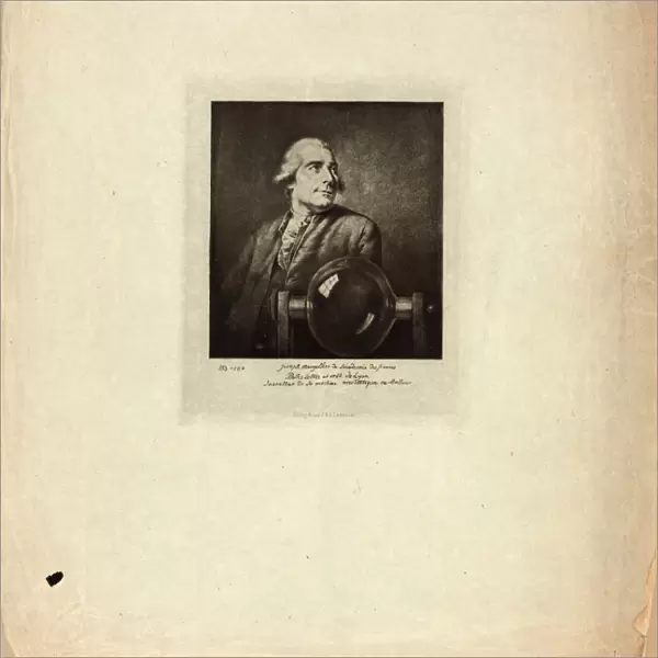 Half-length portrait of French balloonist Joseph Montgolfier, with a glass chamber