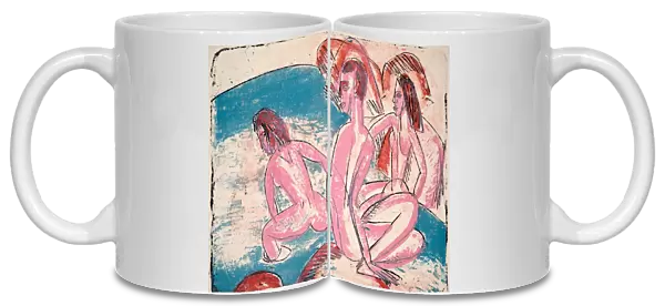 Ernst Ludwig Kirchner, Three Bathers by Stones (Drei Badende an Steinen), German
