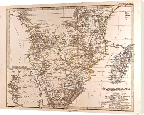 South Africa Madagascar Map, Gotha, Justus Perthes, 1872, Atlas