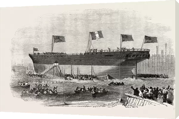 Launch of the Vittorio Emanuele Iron Screw Steamer, at Blackwall, 1854