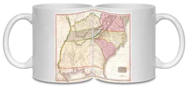 1818, Pinkerton Map of the Southeastern United States, Carolina, Georgia, Virginia