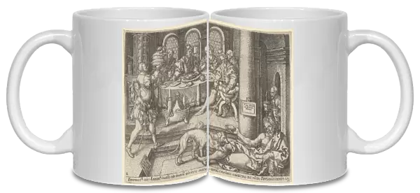Lazarus Rich Man Gate 1554 Engraving Sheet 3 1  /  8