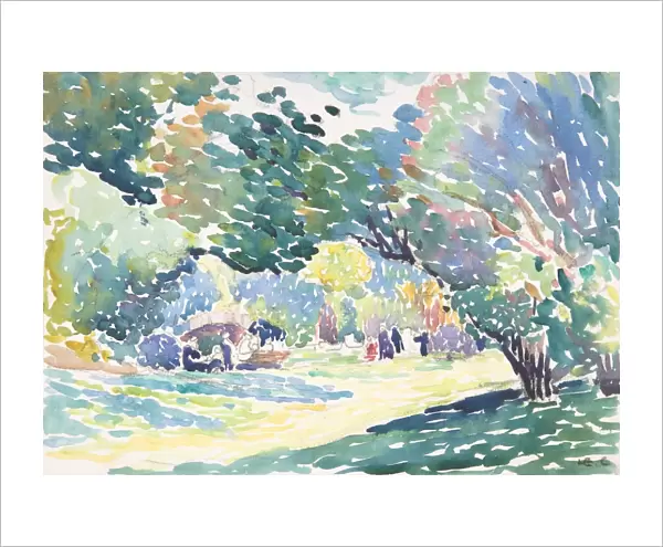Landscape ca 1904 Watercolor crayon paper Sheet