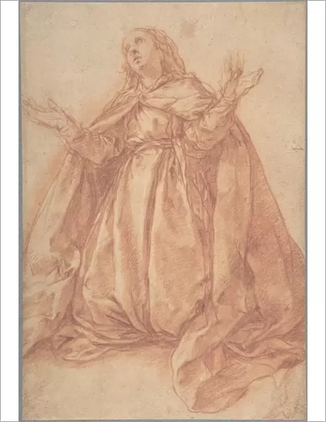 Kneeling Female Figure Upraised Arms late 16th-mid-17th century