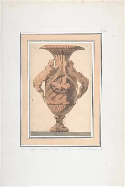 Design Vase mid-18th century Pen black ink brush
