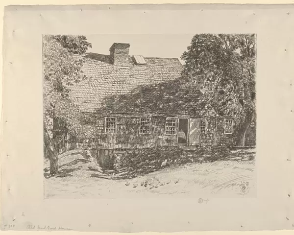 Old Mulford House Easthampton 1926 Etching Plate