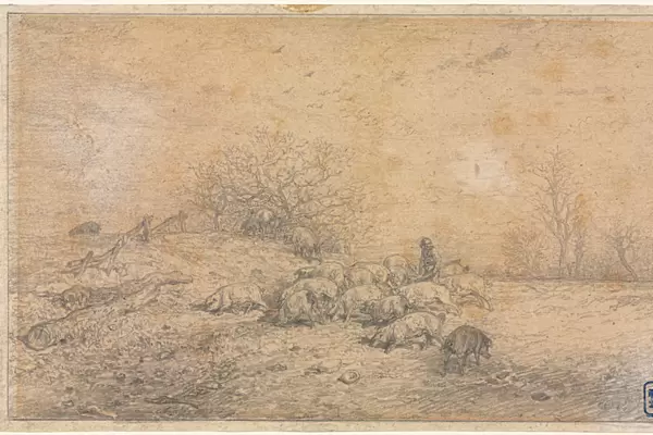 Herd Pigs 1845 Charles-Emile Jacque French