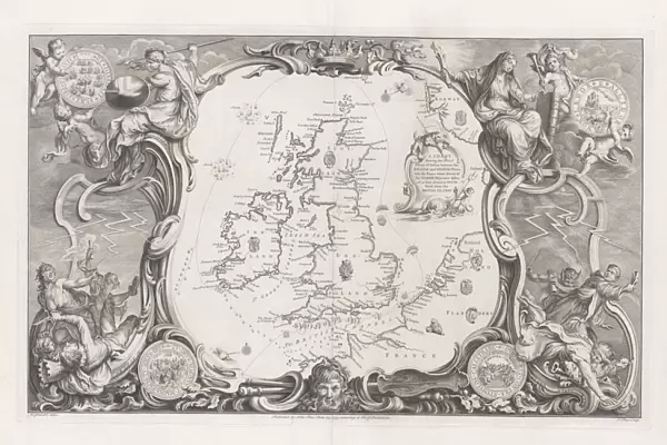 Map Great Britain Chart shewing several Places