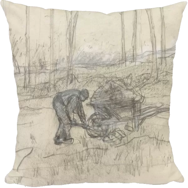 Farmer work wheelbarrow forest Anton Mauve 1848