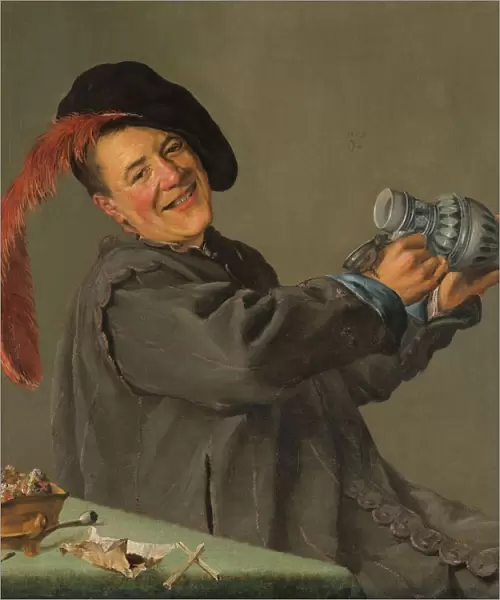 Jolly Drinker cheerful drinker smiling man holding