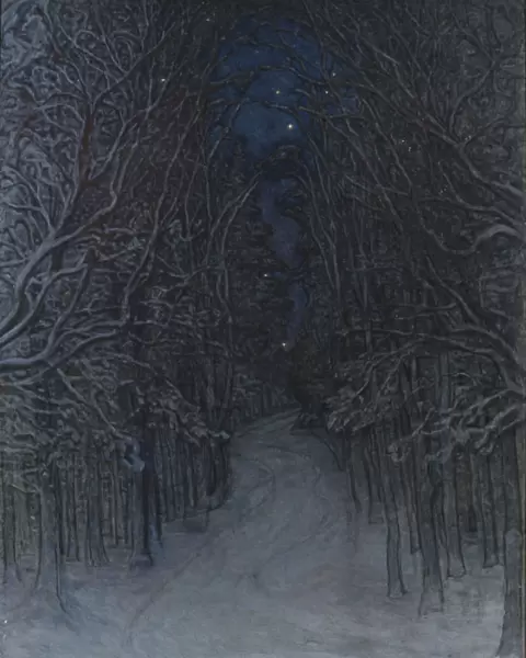 Otto Hesselbom Winter Night Forest Swedish Night