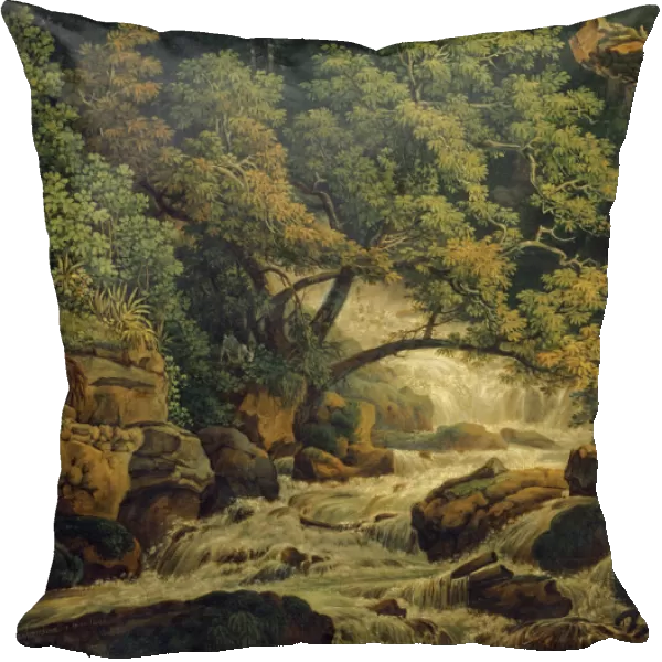 Cascade d eau Chesant 1805 oil canvas 34 x 46 cm