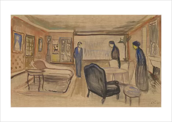 Scene Ibsens Ghosts 1906 tempera unprimed canvas