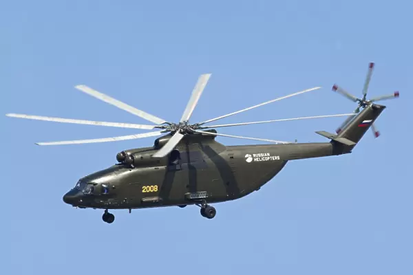The Mil Mi-26 cargo helicopter in flight over Russia