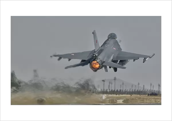 Turkish Air Force F-16 taking off during Exercise Anatolian Eagle