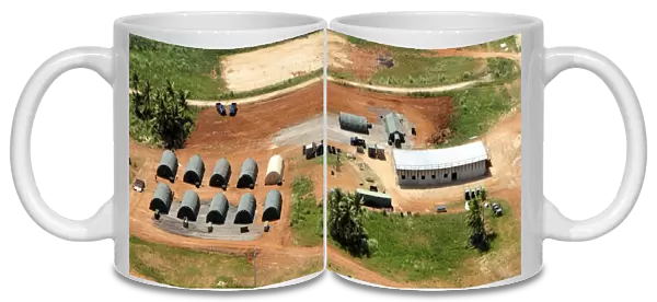 Aerial overview of the 554th Red Horse field training exercise campsite