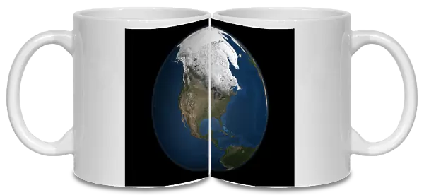 A global view over North America with Arctic sea ice