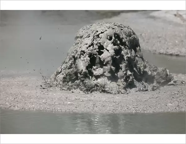 Bursting mud bubble, Wai-O-Tapu Geothermal area, Taupo Volcanic Zone, New Zealand