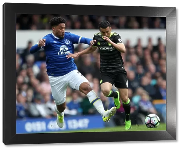 Everton vs Chelsea: A Sharp Battle for the Ball - Ashley Williams vs Pedro (Premier League 2016-17, Everton v Chelsea, Goodison Park)