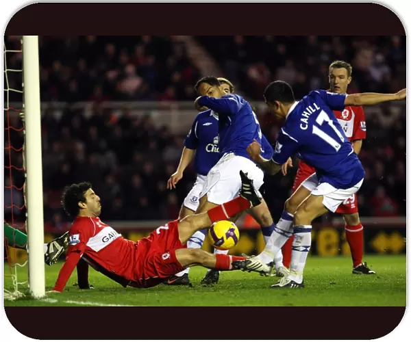 Tim Cahill Scores First Goal for Everton against Middlesbrough, Barclays Premier League, 2008